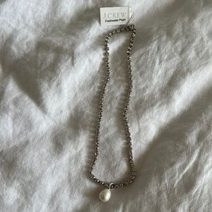 J Crew Rhinestone Necklace with Freshwater Pearl